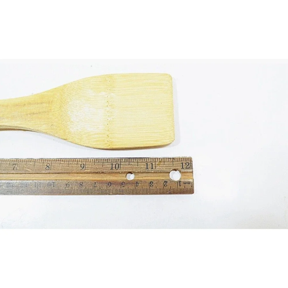 8 Pc Bamboo Kitchen Utensils Wooden Spatula, Spoon Fork Natural Wood Cooking Set